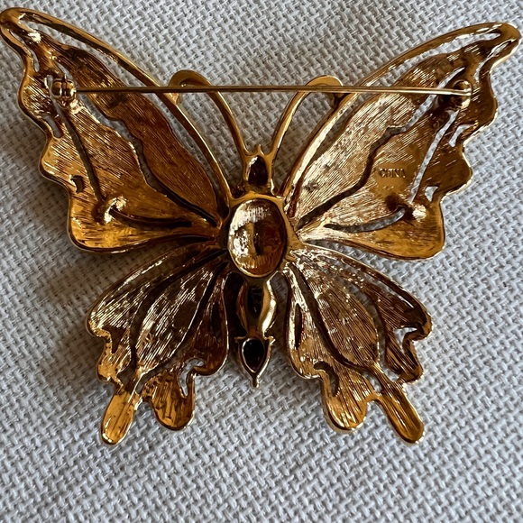 Signed BOB MACKIE Enamel & Rhinestone BUTTERFLY Brooch Pin Stunning Colorful - Picture 3 of 11